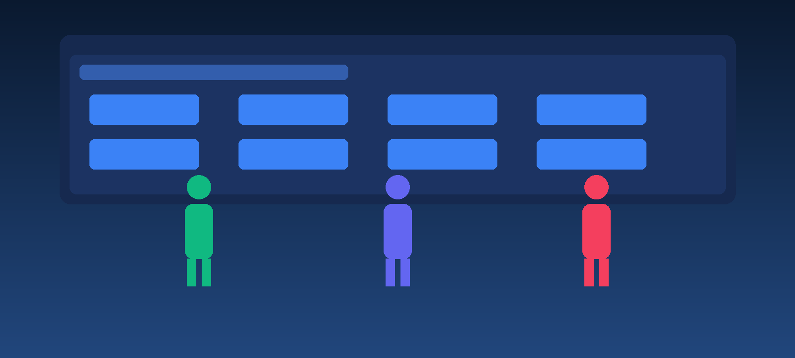 Team reviewing a web application interface
